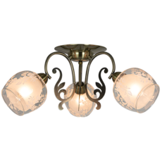 Lampa z dekoracyjnym szklanym kloszem z ornamentem