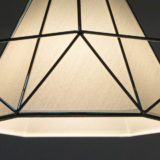 Zbliżenie na splot abażura nowoczesnej lampy