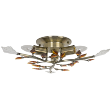 lampa sufitowa z kryształkami w kształcie liści