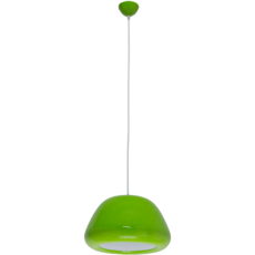 wisząca lampa z zielonym kloszem