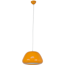 wisząca lampa z pomarańczowym kloszem