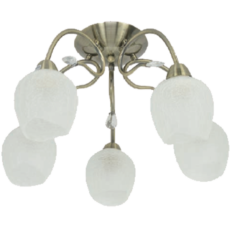 klasyczna lampa z pięcioma kloszami biały mat