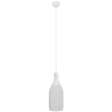 Lampa ze szklanym kloszem w kształcie butelki